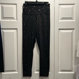 CHRLDR Black Leggings w Stars, Size Large